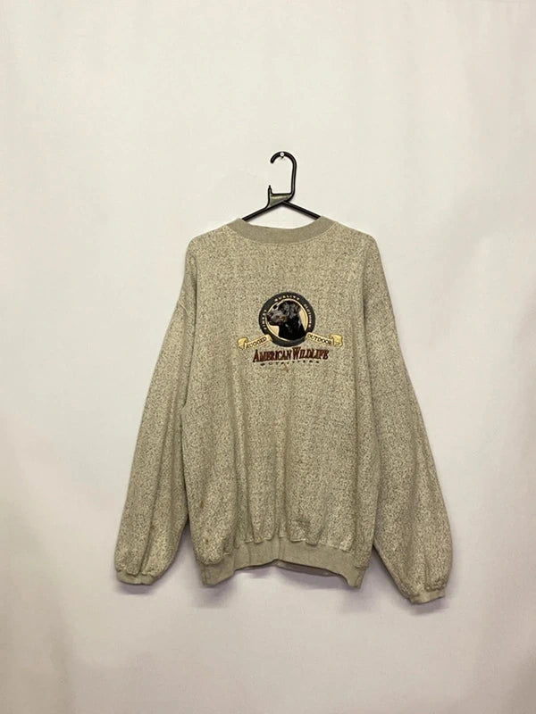 Vintage American Wildlife Embroidered Bear Sweatshirt