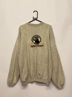 Vintage American Wildlife Embroidered Bear Sweatshirt