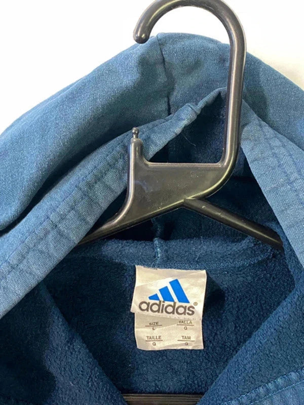 Adidas Navy Hoodie with Embroidered Yellow Logo – Youth Size