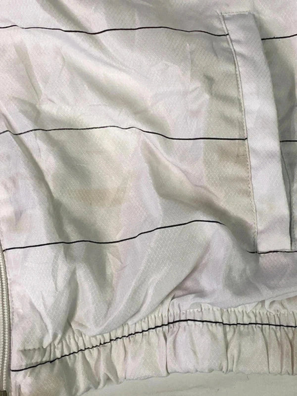 Lacoste White Vintage Track Jacket with Black Collar