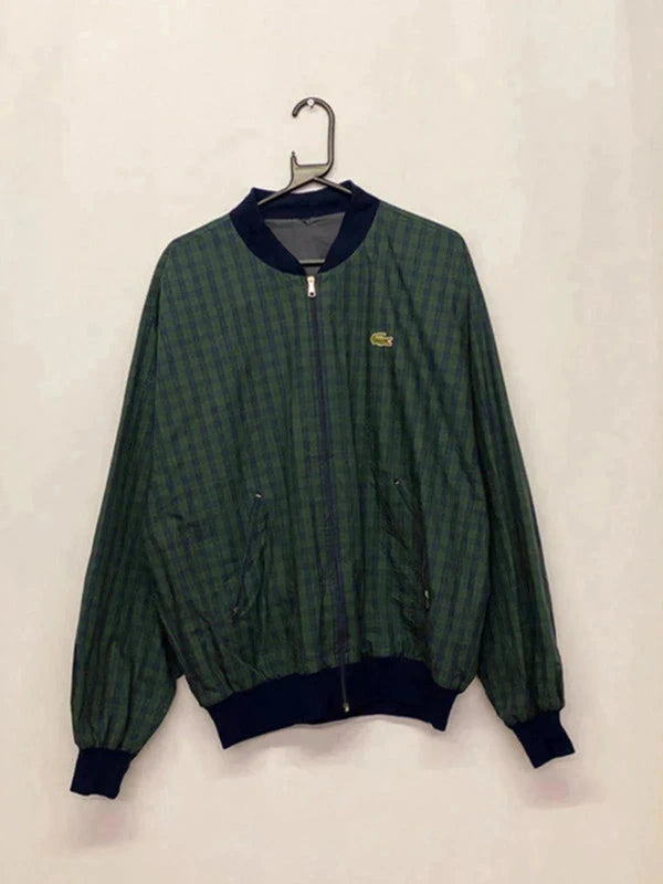 Vintage Lacoste Checkered Bomber Jacket – Made in France – Size 6 (XL)