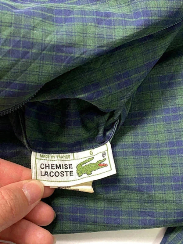 Vintage Lacoste Checkered Bomber Jacket – Made in France – Size 6 (XL)