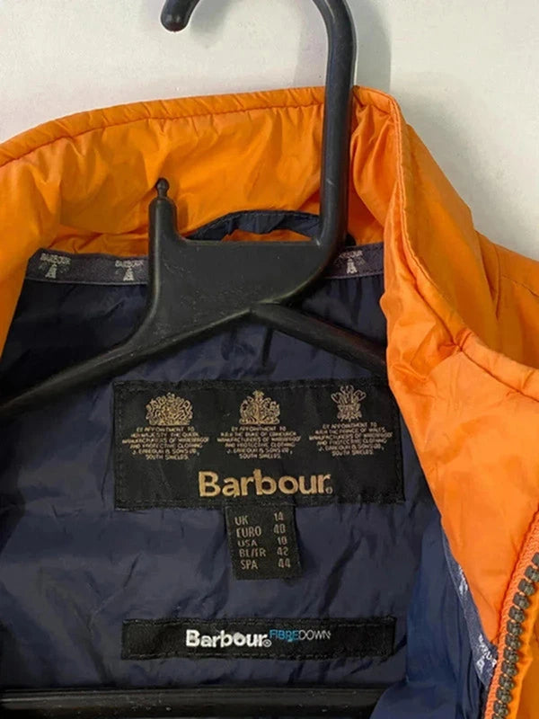 Barbour FibreDown Quilted Jacket – Orange (UK 10 / EU 40)