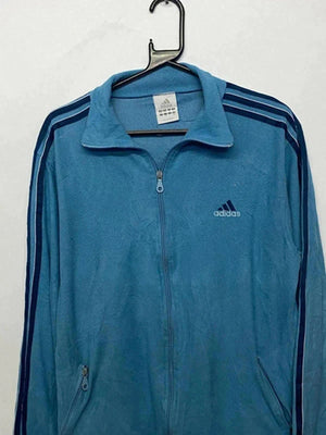 Vintage Adidas Fleece Zip-Up Jacket – Light Blue – Size L