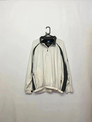 Mizuno WindLite White 1/4 Zip Windbreaker Jacket – Men’s L, Lightweight Sportswear