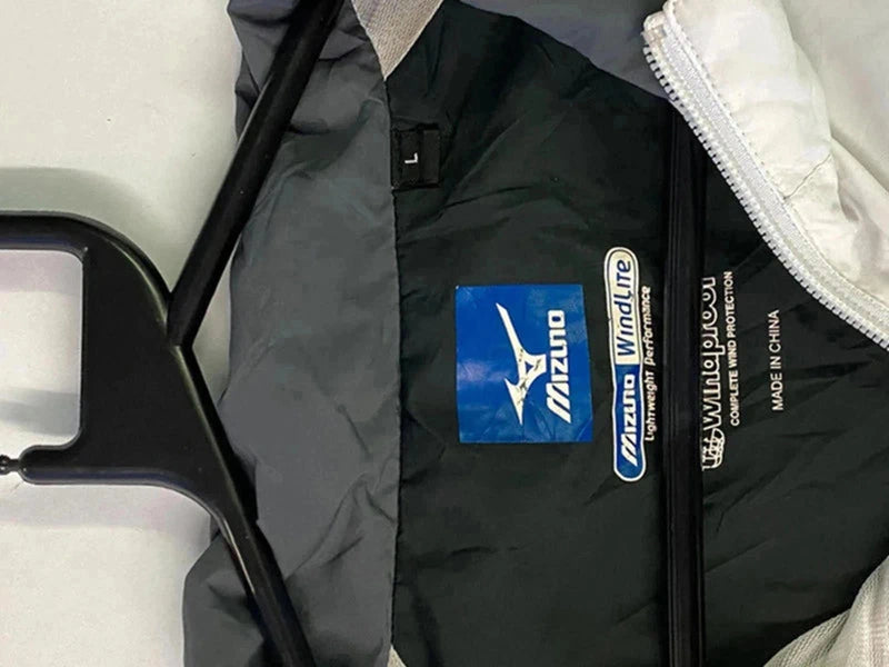 Mizuno WindLite White 1/4 Zip Windbreaker Jacket – Men’s L, Lightweight Sportswear