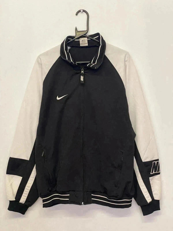 Vintage Nike Black & White Track Jacket – Size L – Made in Indonesia