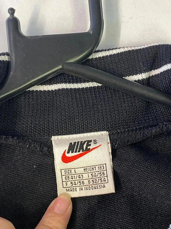 Vintage Nike Black & White Track Jacket – Size L – Made in Indonesia
