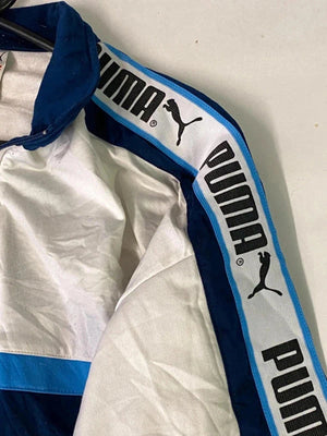 Vintage Puma Blue & White Logo Tape Track Jacket