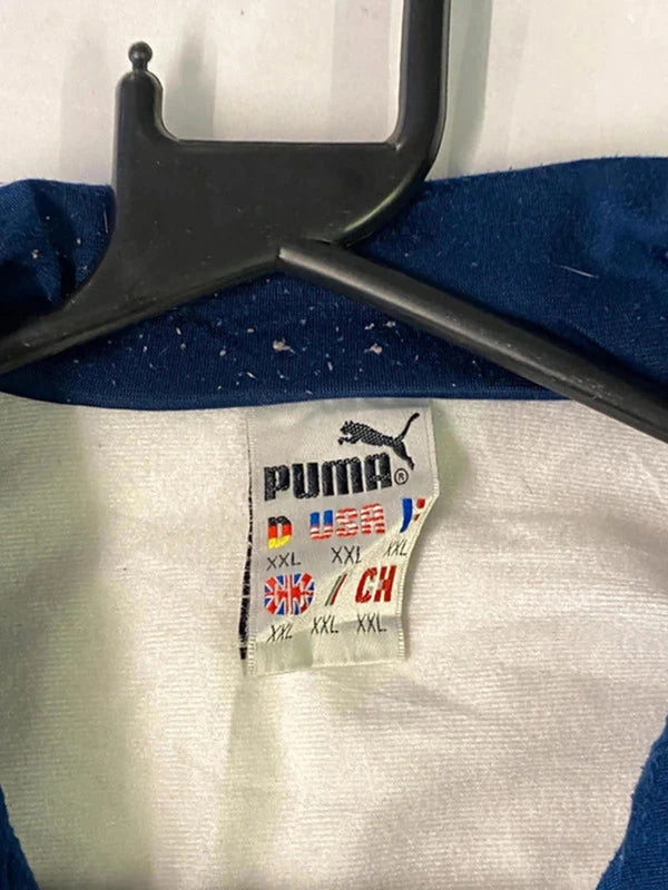 Vintage Puma Blue & White Logo Tape Track Jacket