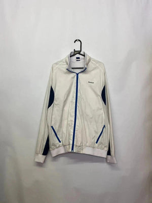 Reebok Vintage White & Blue Full-Zip Windbreaker Jacket