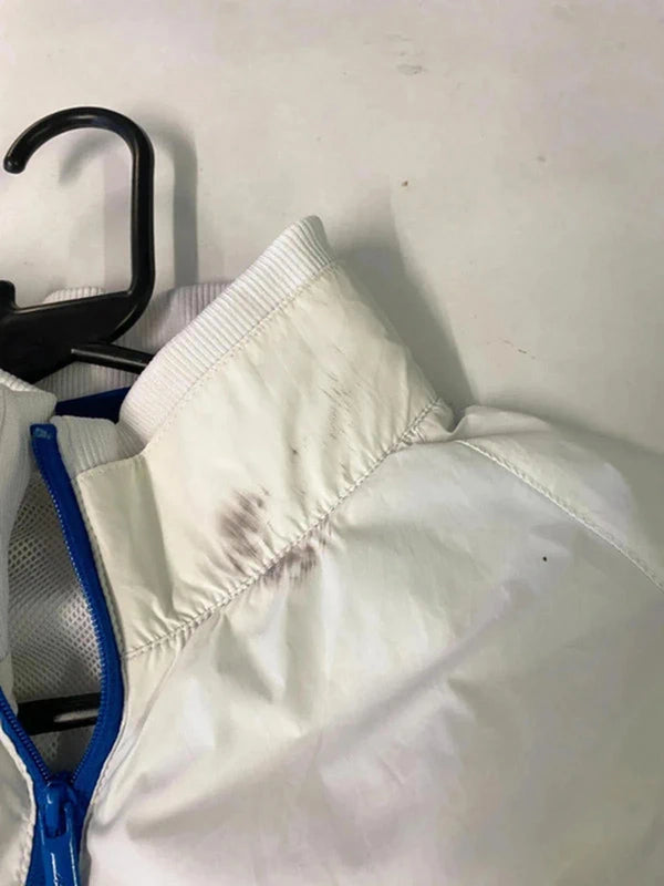 Reebok Vintage White & Blue Full-Zip Windbreaker Jacket