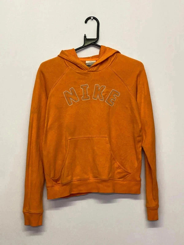 Vintage Nike Orange Hoodie with Chenille Logo (Men’s M)