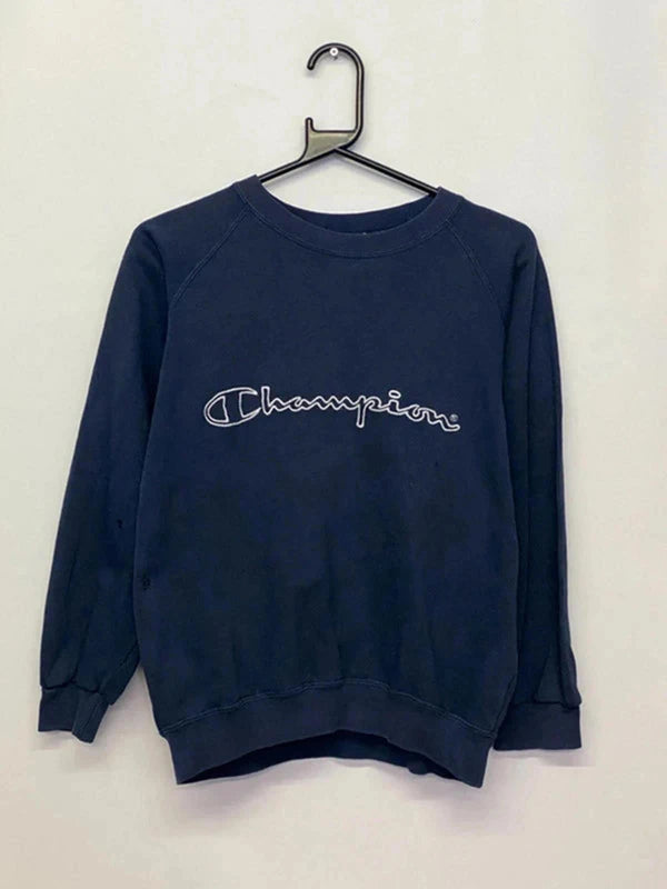Vintage Champion Navy Sweatshirt (Youth L / 11–12 Years)