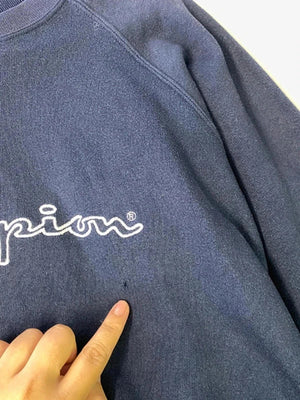 Vintage Champion Navy Sweatshirt (Youth L / 11–12 Years)