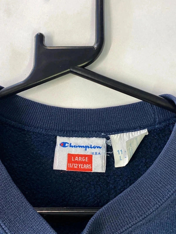 Vintage Champion Navy Sweatshirt (Youth L / 11–12 Years)