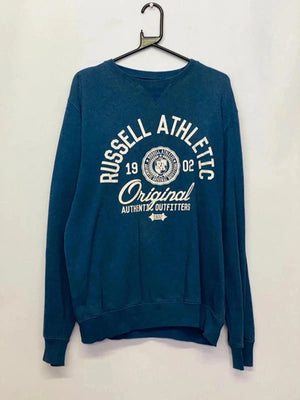 Russell Athletic Blue Graphic Crewneck Sweatshirt