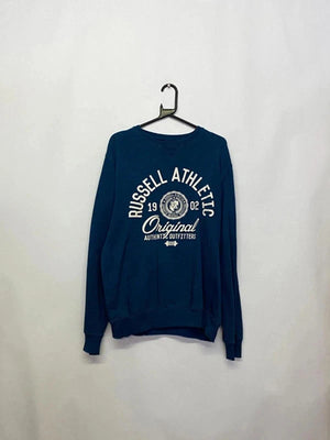 Russell Athletic Blue Graphic Crewneck Sweatshirt