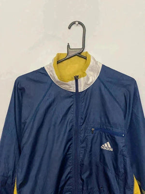 Vintage Adidas Windbreaker Jacket – Navy/Yellow – Men’s M