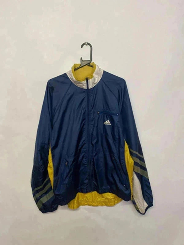 Vintage Adidas Windbreaker Jacket – Navy/Yellow – Men’s M