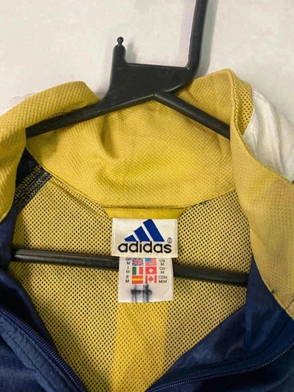 Vintage Adidas Windbreaker Jacket – Navy/Yellow – Men’s M