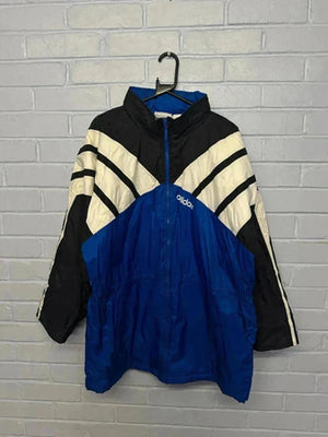 Vintage Adidas Originals Colourblock Windbreaker Jacket Blue Black White
