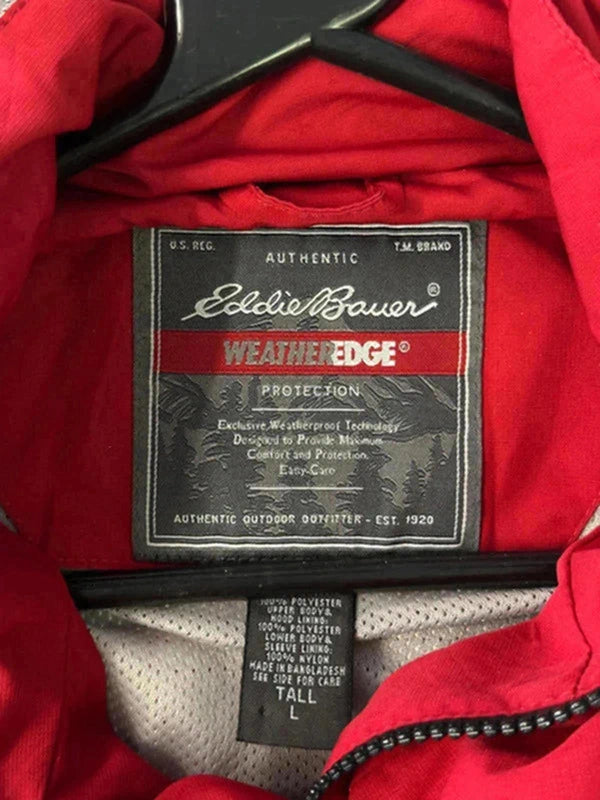 Eddie Bauer WeatherEdge Red Waterproof Jacket – Size Tall L