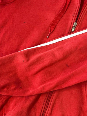 Adidas Essentials Red Zip Hoodie - Size S