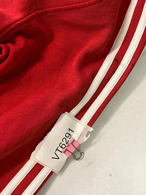 Adidas Essentials Red Zip Hoodie - Size S