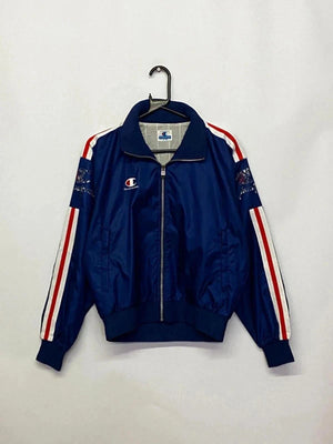 Vintage Champion USA Blue Track Jacket with Stars & Stripes – Men’s M