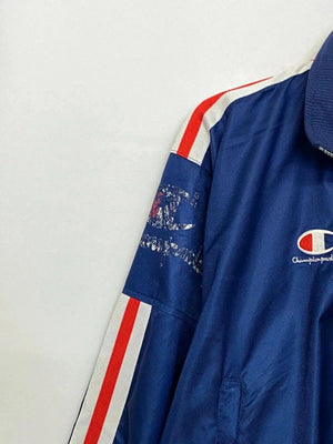 Vintage Champion USA Blue Track Jacket with Stars & Stripes – Men’s M