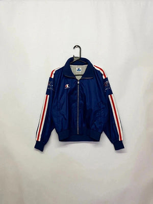 Vintage Champion USA Blue Track Jacket with Stars & Stripes – Men’s M