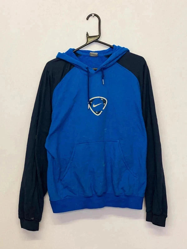 Vintage Nike Blue Fleece-Lined Hoodie (Men’s M, Made in Taiwan)
