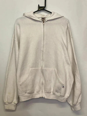 Russell Athletic White Zip-Up Hoodie Dri-Power (Men’s L)