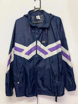Vintage Adidas Trefoil Windbreaker Jacket – Purple Chevron – Size M (80s/90s)