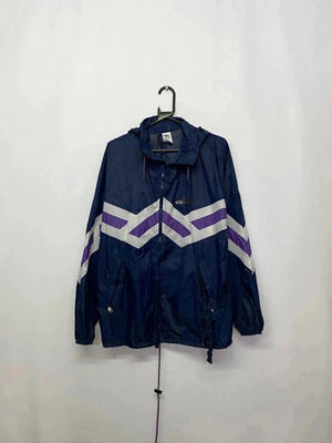 Vintage Adidas Trefoil Windbreaker Jacket – Purple Chevron – Size M (80s/90s)