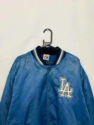 Vintage LA Dodgers MLB Satin Bomber Jacket – Majestic – Size XL