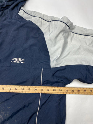 Umbro Navy & Grey Retro Sports Jacket with Hood