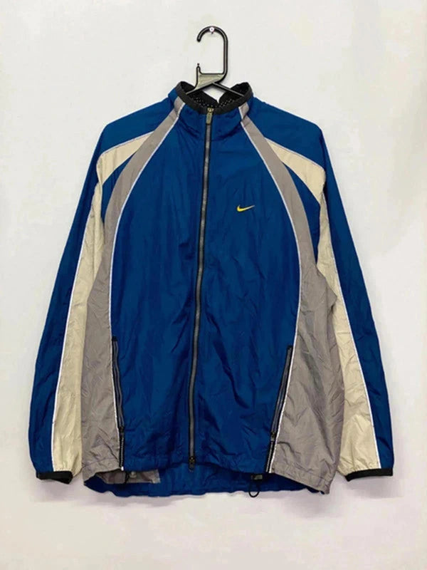 Nike Vintage Blue & Grey Full-Zip Windbreaker Jacket