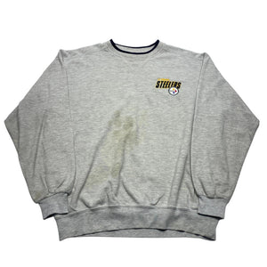 Grey NFL Steelers Embroidery Sweatshirt Men's XL
