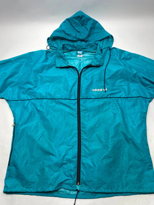 Adidas Men's Teal Windbreaker Jacket with Hood