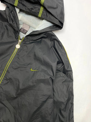 Nike Black & Green Hooded Windbreaker Jacket (Men’s XL, Made in Vietnam)