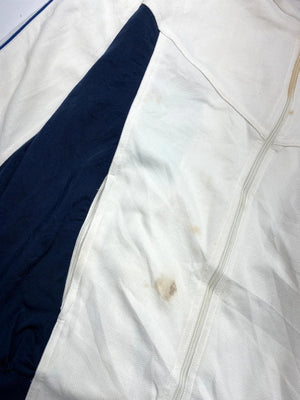 Vintage Nike White and Navy Track Jacket (Men’s S)