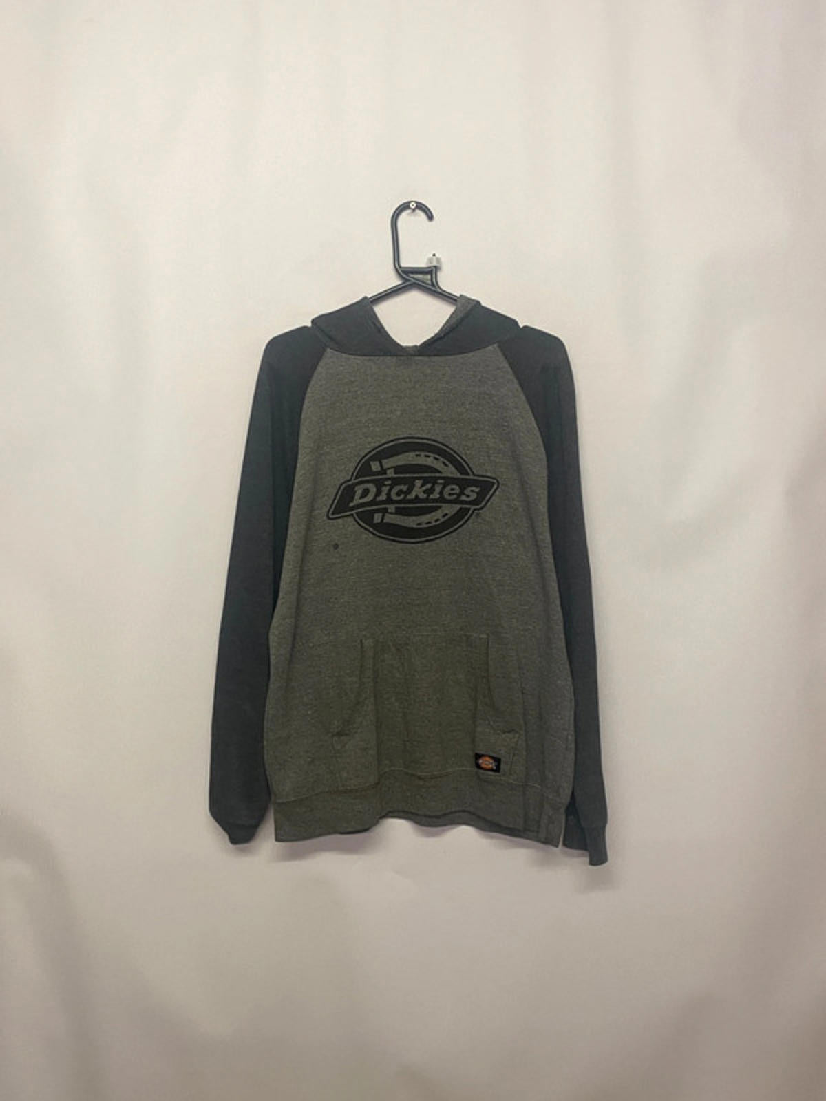 Dickies Two-Tone Grey Hoodie with Logo Print Size M