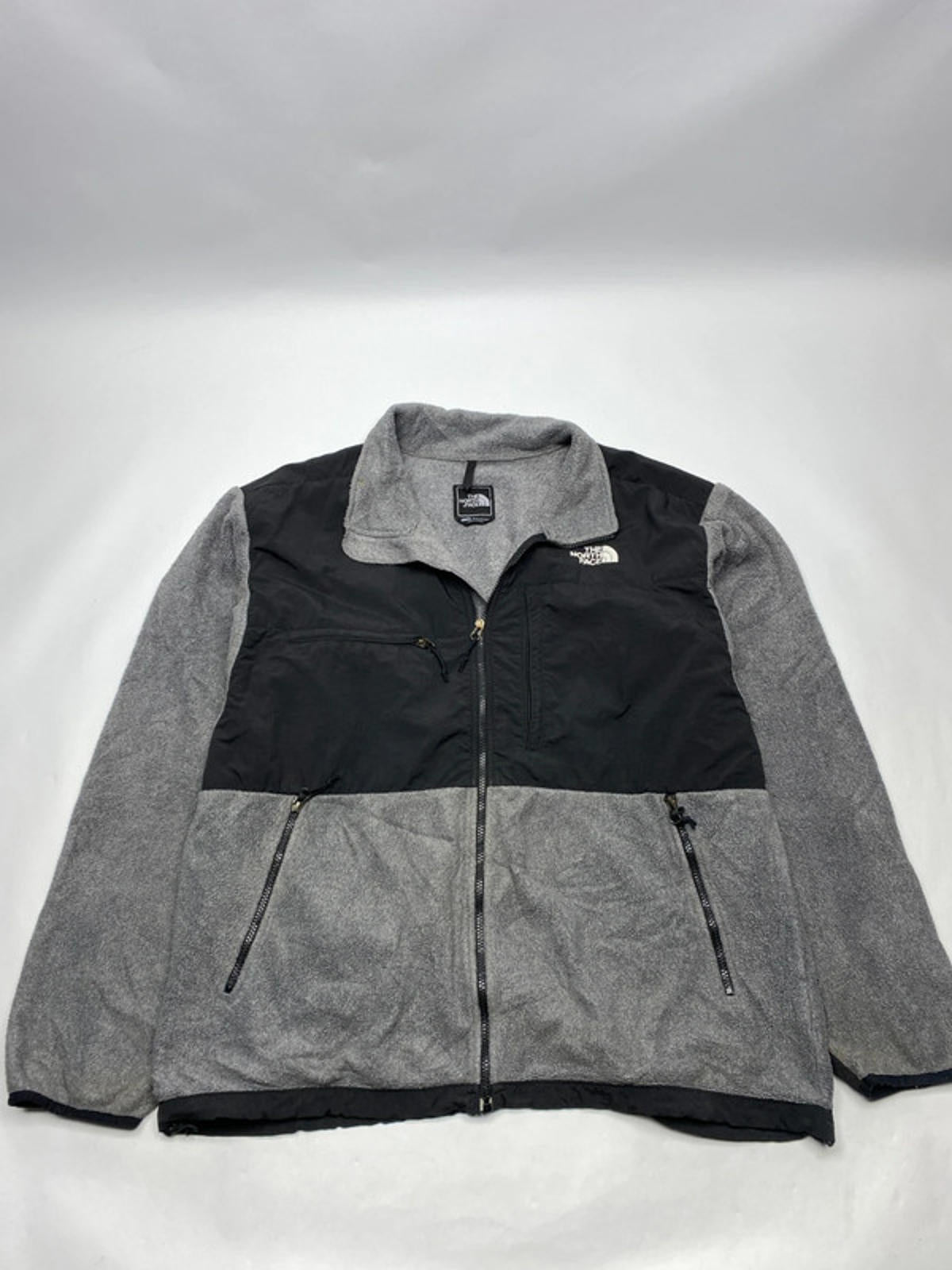 The North Face Men's Grey and Black Fleece Jacket