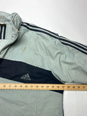 Vintage Adidas Two-Tone Grey & Navy Puffer Jacket