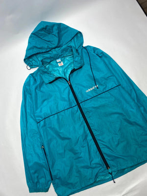 Adidas Men's Teal Windbreaker Jacket with Hood