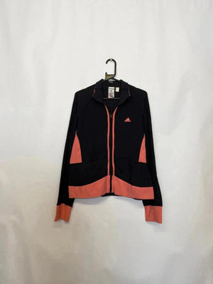 Adidas Women's Black and Coral Zip-Up Activewear Jacket