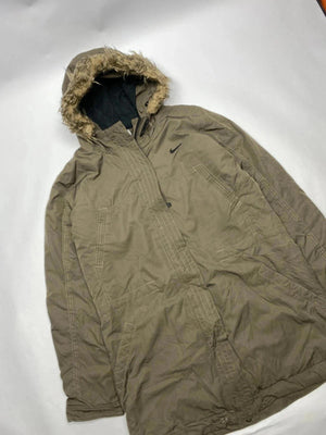 Nike Men's Parka Coat with Faux Fur Hood