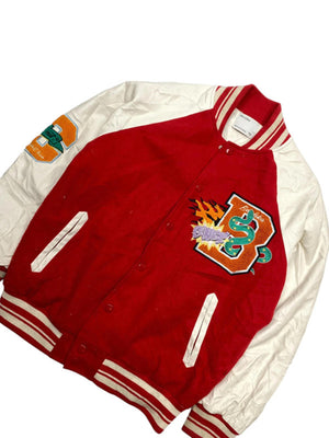 Red Bershka Varsity Jacket Men's XS